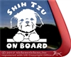 Shih Tzu On Board Dog Car Truck RV Window Decal Stickers