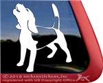 Custom Beagle Baying Howling Dog Car Truck RV Window Decal Sticker