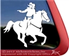Mounted Cowboy Shooting Horse Trailer Window Decal