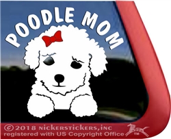 Poodle Mom Puppy Dog iPad Car Truck Window Decal Sticker