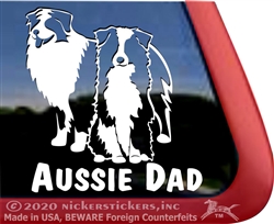 Aussie Dad Australian Shepherd Dog Car Truck RV Window Decal Sticker