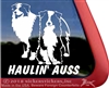Haulin' Ausse Aussie Australian Shepherd Dog Car Truck RV Window Decal Sticker
