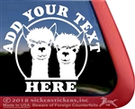 Custom Alpaca Car Truck RV Window Decal Sticker