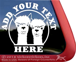 Custom Alpaca Car Truck RV Window Decal Sticker