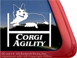 Tri Color Pembroke Corgi Agility Dog Car Truck RV Window Decal
