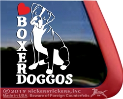 Boxer Love Dog Decal Sticker Car Auto Window iPad