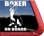 Boxer on Board Dog Decal Sticker Car Auto Window iPad