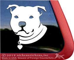 Staffordshire Terrier Pit Bull Heart Car Truck RV Window Decal Sticker