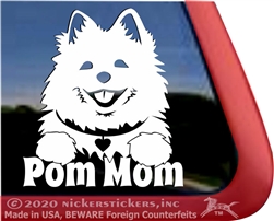 Pom Mom Pomeranian Dog Car Truck RV Window Decal Sticker