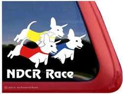 Racing Dachshund Dog Window Decal