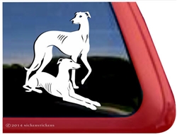 Custom Pair of Greyhound Dogs iPad Car Truck RV Window Decal Sticker