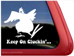 Keep on Cluckin' Chicken Hen Rooster Car Truck RV Trailer Window Decal Sticker