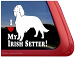 I Love My Irish Setter Dog Car Truck RV Window Decal Sticker