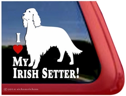 I Love My Irish Setter Dog Car Truck RV Window Decal Sticker
