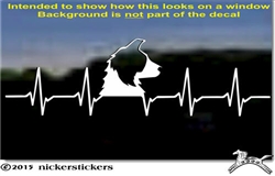 Custom Border Collie Heartbeat Dog Car Truck RV Window Decal Sticker