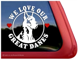 Harlequin Great Dane Car Truck RV Window Decal Sticker