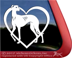 Custom Love Heart Greyhound Dog iPad Car Truck RV Window Decal Sticker
