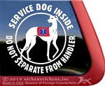 Greyhound Service Dog iPad Car Truck RV Window Decal Sticker