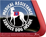 Greyhound Service Dog iPad Car Truck RV Window Decal Sticker