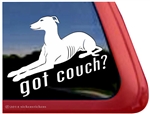 Got Couch Greyhound Dog iPad Car Truck RV Window Decal Sticker