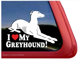I Love My Greyhound Dog iPad Car Truck RV Window Decal Sticker