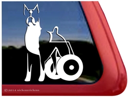 Custom Cropped Boxer Dog Wheelchair Handicapped DEGENERATIVE MYELOPATHY Decal Sticker Car Auto Window iPad