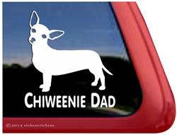Chiweenie Dad Dog iPad Car Truck RVe Window Decal Sticker