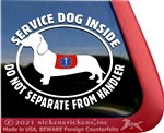 Service Dog Dachshund  Car Truck RV Window Decal Sticker