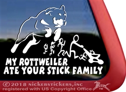 Rottweiler Stick Family Car Truck RV Window Decal Sticker