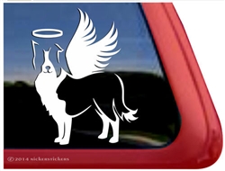 Custom Border Collie Dog Angel Car Truck RV Window Decal Sticker