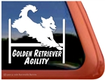 Golden Retriever Agility Dog Window Decal