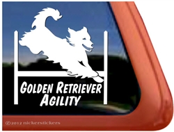 Golden Retriever Agility Dog Window Decal