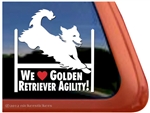 Golden Retriever Agility Dog Window Decal