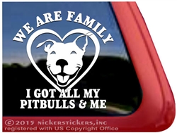Pit Bull Family Adoption Car Truck RV Vinyl Window Decal Sticker