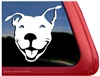 Custom Smiling Pit Bull Dog Head APBT iPad Car Truck RV Window Decal Sticker