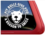 Funny Smiling Pit Bull Terrier Love Dog Car Truck iPad RV Window Decal Sticker