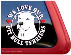 Pit Bull Terrier Love Dog Car Truck iPad RV Window Decal Sticker