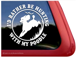 Poodle Duck Hunting Gun Dog iPad Car Truck Window Decal Sticker