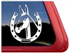 Custom Mule Horse Shoe Head Car Truck RV Window iPad Trailer Decal Sticker