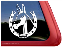 Custom Mule Horse Shoe Head Car Truck RV Window iPad Trailer Decal Sticker