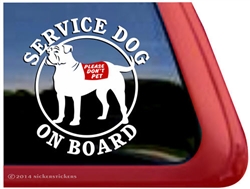 American Bulldog Service Dog Car Truck RV Window Decal Sticker