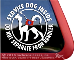 Alaskan Malamute Service Dog Window Decal