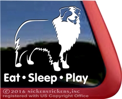 Eat Sleep Play Aussie Australian Shepherd Dog Car Truck RV Window Decal