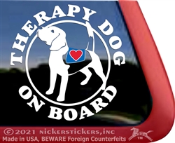 Beagle Therapy Dog Car Truck Window Decal Sticker