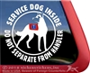 Belgian Malinois  Service Dog Car Truck Window Decal Sticker