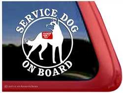 Belgian Malinois  Service Dog Car Truck Window Decal Sticker