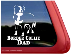 Border Collie Dad Car Truck RV Vinyl Dog Window Decal Sticker