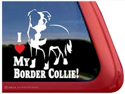 I Love My Border Collie Dog Car Truck RV Window Decal Sticker