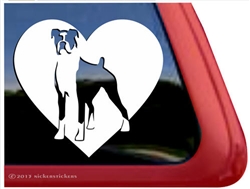 Boxer Dog Heart Decal Sticker Car Auto Window iPad