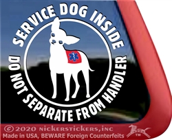 Chihuahua Service Dog Window Decal